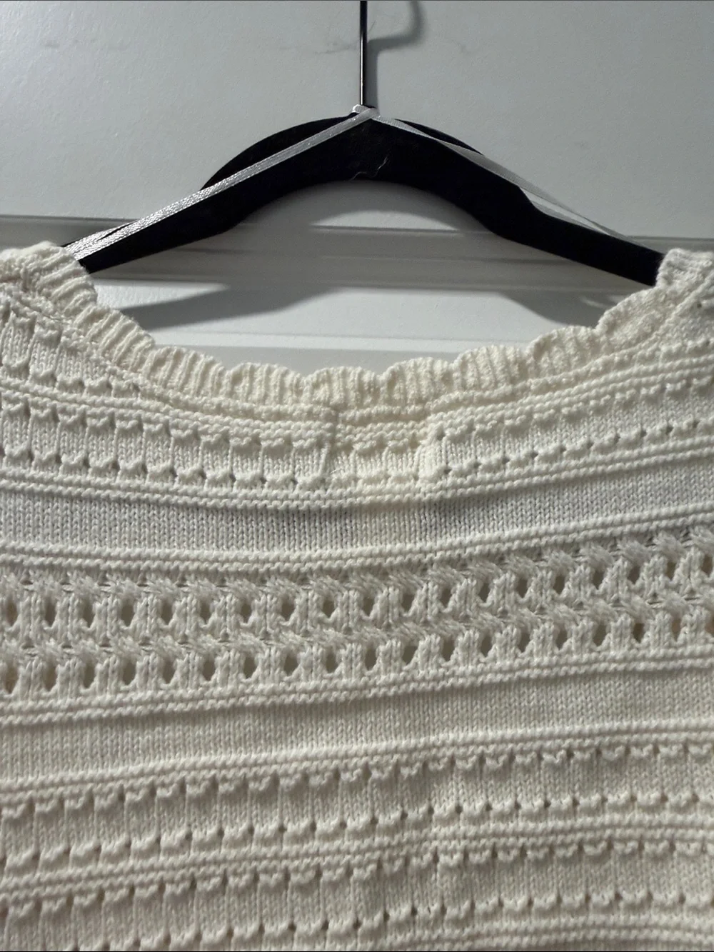 H&M Cream Cropped Button-Front Knit Cardigan